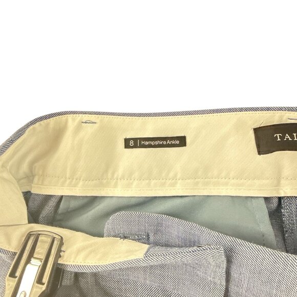 Talbots Hampshire Ankle Pants Womens Size 8 Blue Textured Dress Trousers - Picture 3 of 9